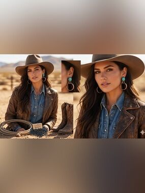 NWT Lone Mountain Turquoise & Copper Hoop Drop Earrings